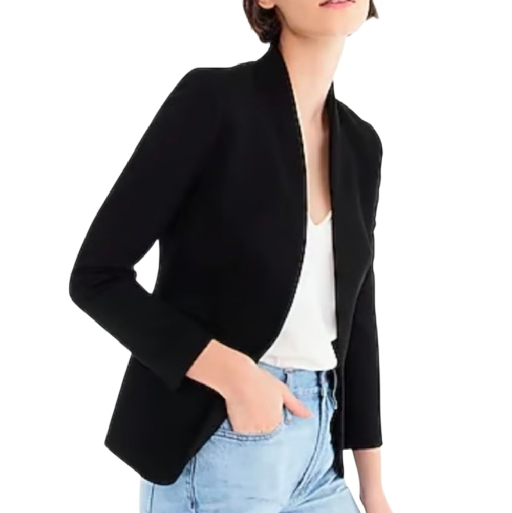 J. Crew 365 Women's  Classic Stretch Twill Black Open Blazer